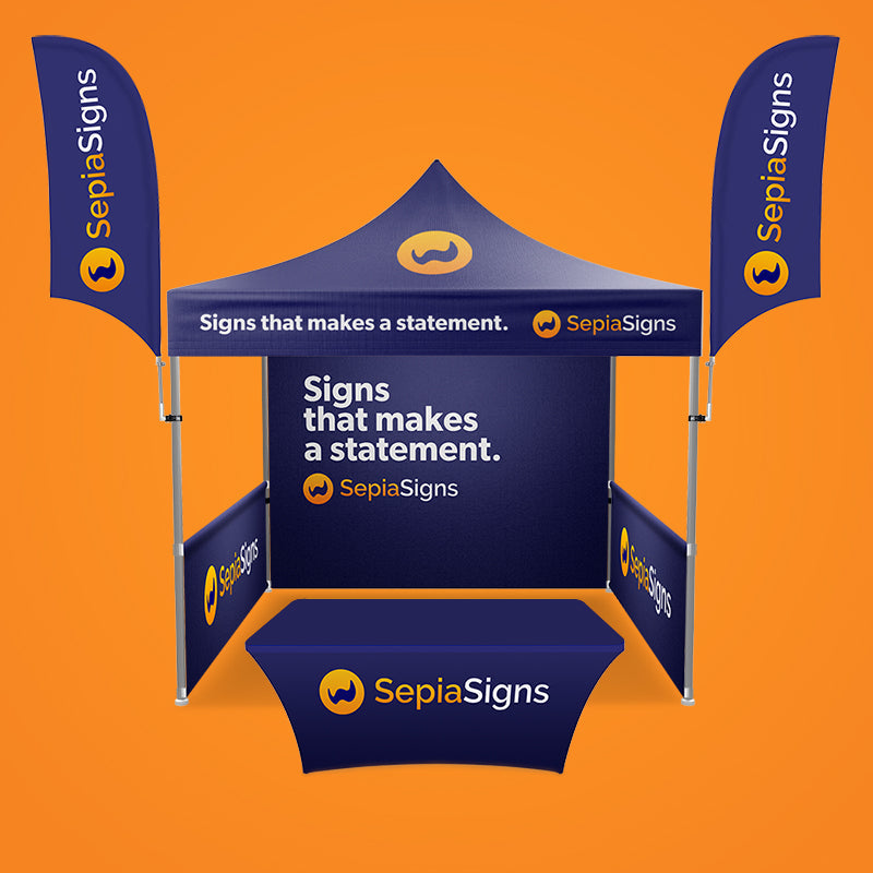 Sepia Sign 10 x 10 Custom Tent